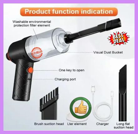 Handheld Vacuum Car Cleaner Air Duster Wireless Rechargeable